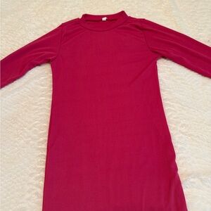 Elegant Red Long Sleeve Dress